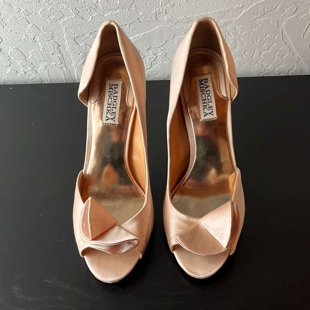 Lovely Blush Pink D’Orsay Pumps • Badgley Mischka • 8M • 4 in heel